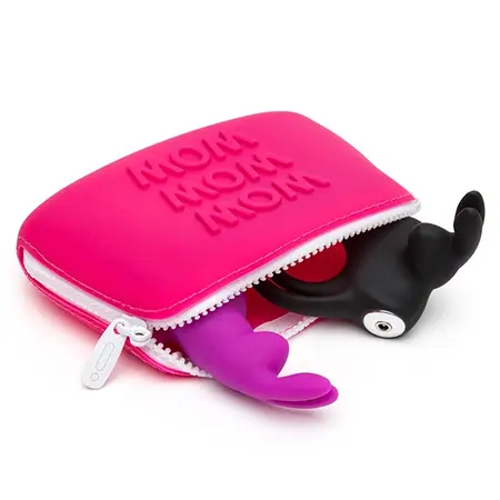 Happy Rabbit WOW Silicone Zip Storage Bag Small Pink 16.5x10.8x2.5cm