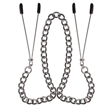 Sportsheets S&M Adjustable Nipple Clips with Heart Detail, 33 cm Chain