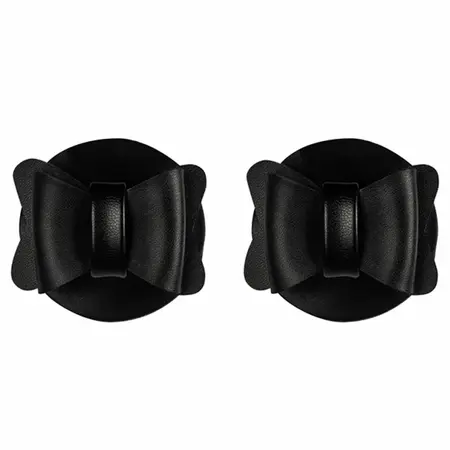 Sportsheets Sincerely Bow Tie Decorative Pasties Faux Leather Black