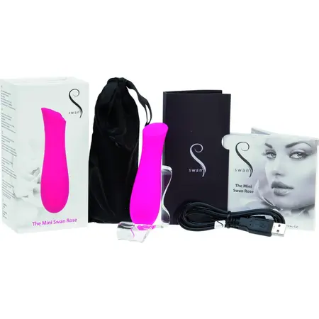 Swan Mini Swan Rose Intimate Silicone Stimulator USB Waterproof Pink