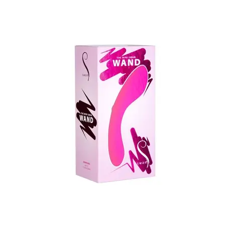 Swan Mini Swan Wand Vibrating Massager, Compact, Silicone, USB, Pink