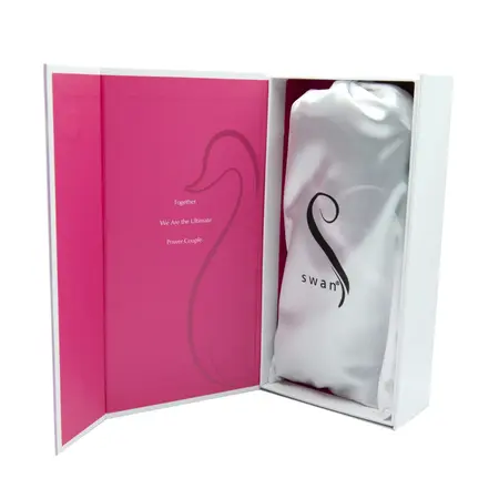 Swan The Swan Wand Silicone Dual-Motor Massager, USB Rechargeable, Black