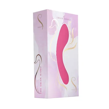 Swan The Swan Wand Silicone Dual-Motor Massager, USB Rechargeable, Black