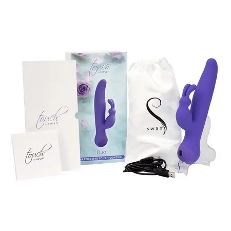 Swan Duo Rabbit Intimate Massager Purple Touch Panel PowerBullet