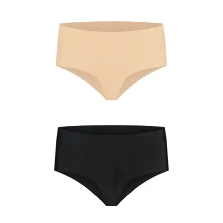 Bye Bra Invisible High Brief XL Double Pack Nude & Black Comfort Fit