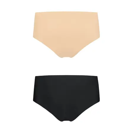 Bye Bra Invisible High Brief XL Double Pack Nude & Black Comfort Fit