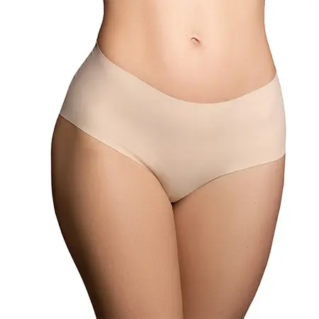 Bye Bra Invisible High Brief 2-Pack Nude & Black, Seamless Medium