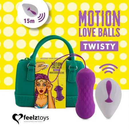 FeelzToys Motion Love Balls Twisty - Remote Control, Waterproof, Pink