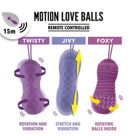 FeelzToys Motion Love Balls Twisty - Remote Control, Waterproof, Pink
