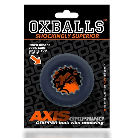 Oxballs Axis Rib Griphold Comfort Ring Black Ice 5cm Plus+Silicone