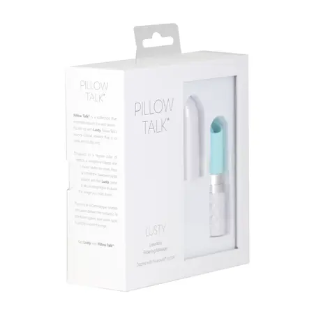 Pillow Talk Lusty Compact Teal Stimulation Device with Swarovski Crystal