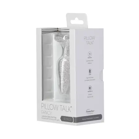 Pillow Talk Fancy Glass Plug with Gem Base & PowerBullet Set, 10 cm