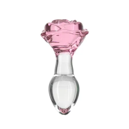 Pillow Talk Rosy Glass Plug Pink Rose Base + Bonus PowerBullet Set
