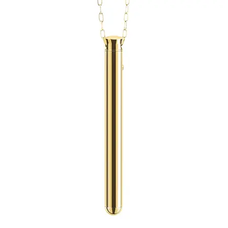 Le Wand Vibrating Necklace Gold - Elegant Jewelry & 8-Mode Baton, 26'' Chain