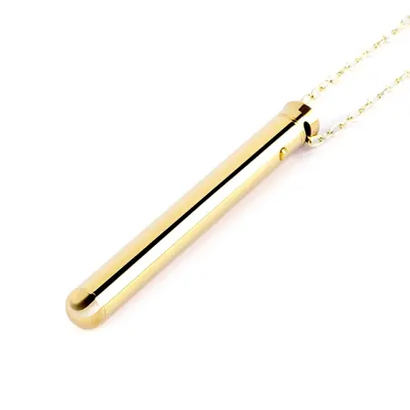 Le Wand Vibrating Necklace Gold - Elegant Jewelry & 8-Mode Baton, 26'' Chain
