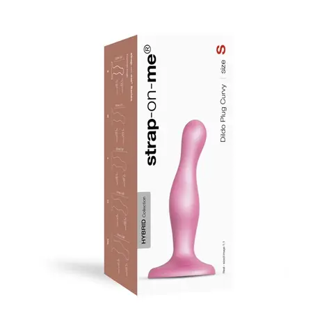 Strap-On-Me Curvy Metallic Sugar Pink S - Flexible Liquid Silicone Plug