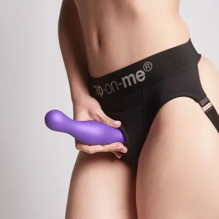 Strap-On-Me Dildo Plug Curvy M Metallic Purple - Liquid Silicone & Harness Compatible