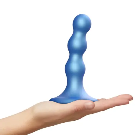 Strap-On-Me Dildo Plug Balls Metallic Blue M - Versatile Silicone Model