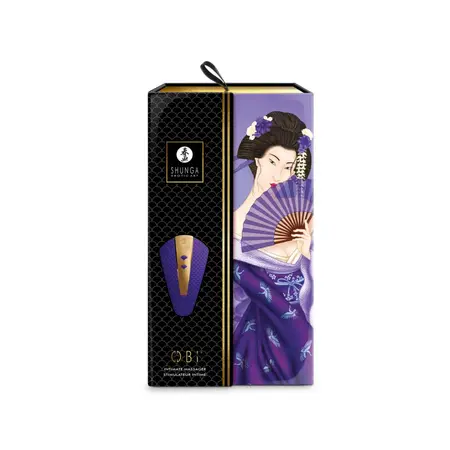 Shunga Obi Purple Compact Vibrating Massager, Ergonomic Silicone Design