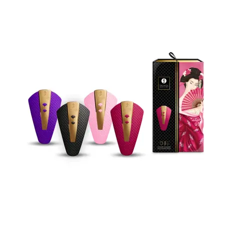 Shunga Obi Purple Compact Vibrating Massager, Ergonomic Silicone Design