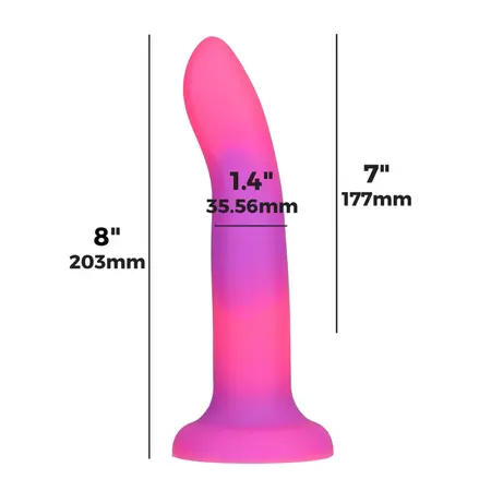 Addiction Rave Silicone Intimate Machine Pink/Purple 20cm Glow-in-the-Dark