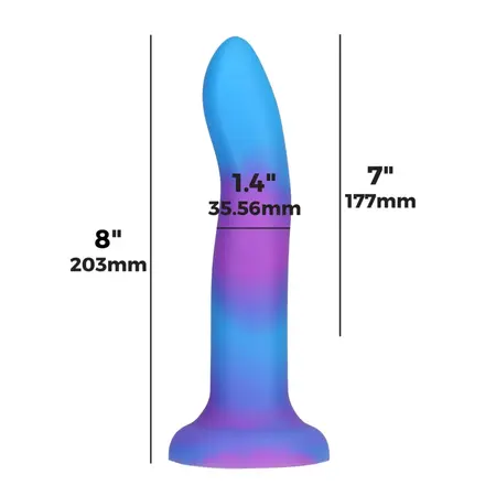 Addiction Rave Bendable Silicone Model Blue/Purple 20cm with PowerBullet