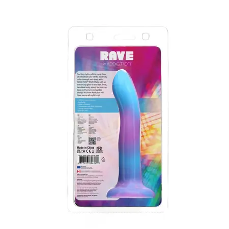Addiction Rave Bendable Silicone Model Blue/Purple 20cm with PowerBullet
