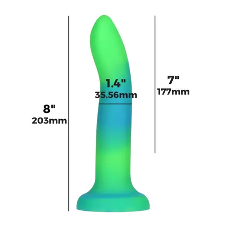 Addiction Rave Blue/Green Flexible Silicone Model 20cm Glow-in-the-Dark