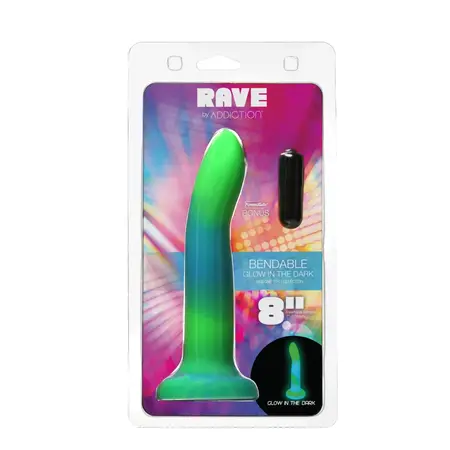 Addiction Rave Blue/Green Flexible Silicone Model 20cm Glow-in-the-Dark