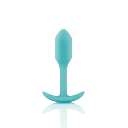 b-Vibe Snug Plug 1 Mint - Weighted Silicone Anal Plug, 2x9.4cm