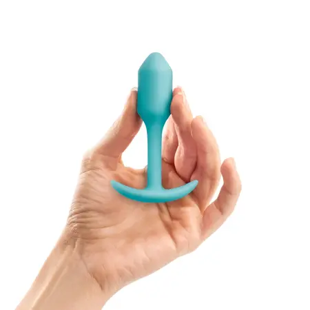 b-Vibe Snug Plug 1 Mint - Weighted Silicone Anal Plug, 2x9.4cm