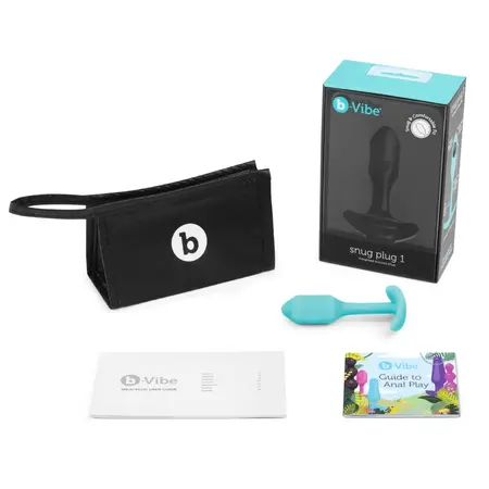 b-Vibe Snug Plug 1 Mint - Weighted Silicone Anal Plug, 2x9.4cm
