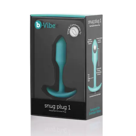 b-Vibe Snug Plug 1 Mint - Weighted Silicone Anal Plug, 2x9.4cm