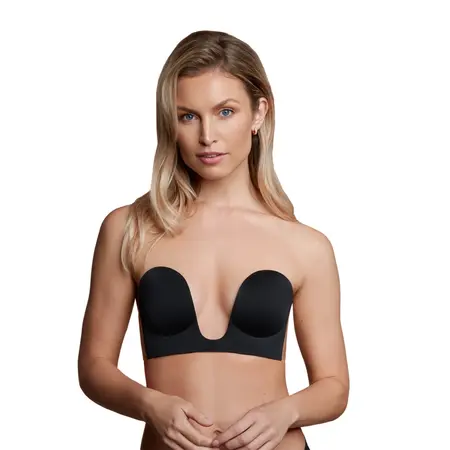 Bye Bra Seamless U-Style Bra A Cup Black - Strapless & Backless Fit