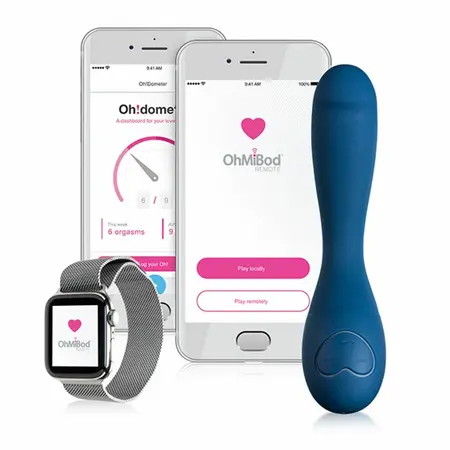 OhMiBod blueMotion Nex 2 App-Controlled Silicone Intimate Device Blue