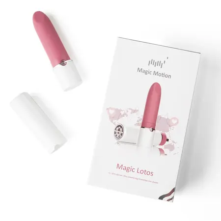 Magic Motion Lotos Compact Lipstick Massager, 7 Modes, App Control, Pink