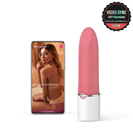 Magic Motion Lotos Compact Lipstick Massager, 7 Modes, App Control, Pink