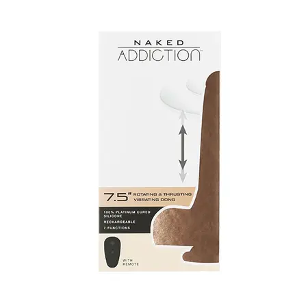 Naked Addiction IncrediFeel 19cm Rotating Thrusting Vibrating Model Remote