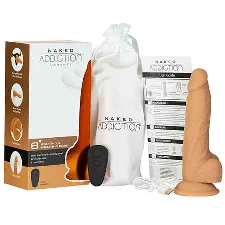 BMS Factory Naked Addiction IncrediFeel Rotating Vibrating System 20cm Caramel