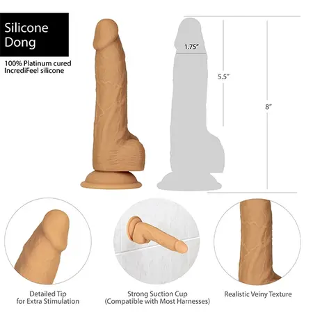 BMS Naked Addiction Dual Density Model 20cm Caramel Silicone System