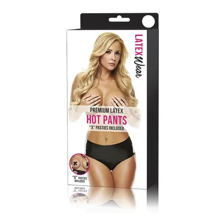Latexwear Premium Latex Hot Pants Black M/L - Fashionable Shiny Finish