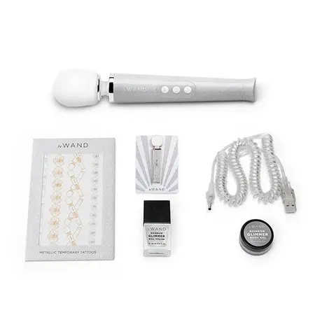 Le Wand Petite All That Glimmers White - Compact Rechargeable Wand Set
