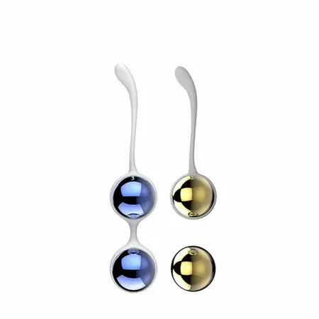 Nalone Yany Pelvic Floor Training Balls Set, Silicone, Blue/Gold, 283g