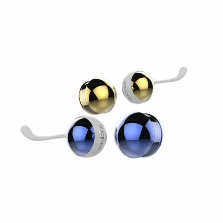 Nalone Yany Pelvic Floor Training Balls Set, Silicone, Blue/Gold, 283g