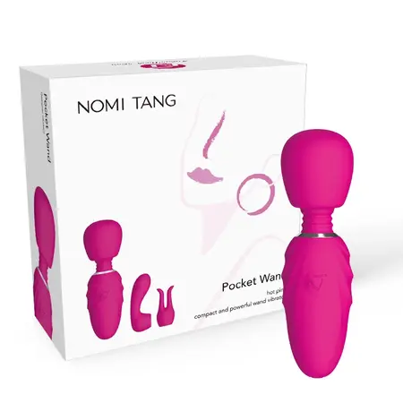 Nomi Tang Pocket Wand Hot Pink Compact Vibrating Massager Set