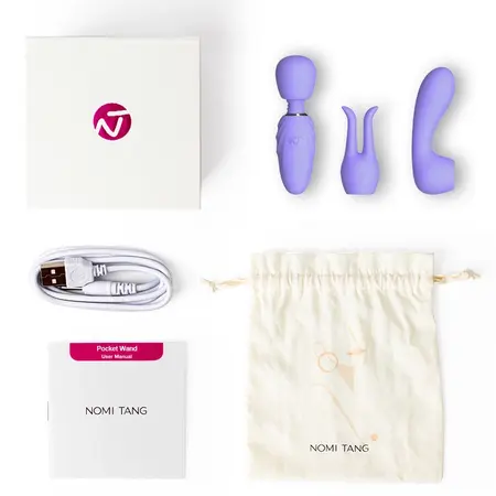 Nomi Tang Pocket Wand Lavender Miniature Massager Silicone IPX6
