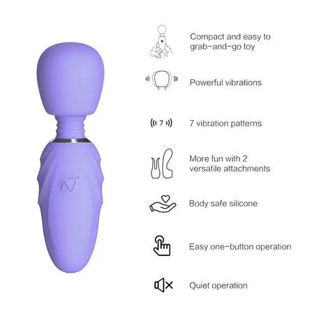 Nomi Tang Pocket Wand Lavender Miniature Massager Silicone IPX6