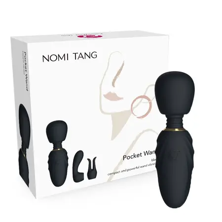 Nomi Tang Pocket Wand Black - Compact Multi-Function Vibrating Massager