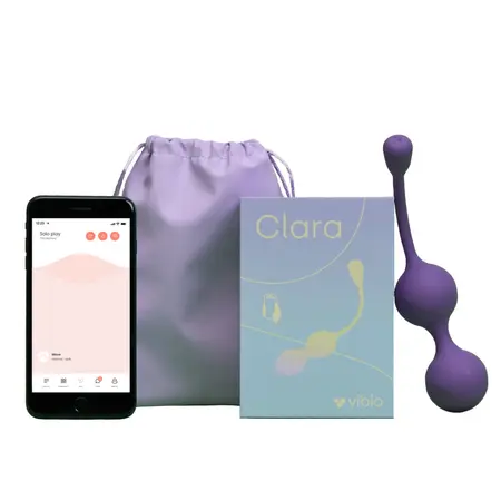 Vibio Clara Purple - Smart Kegel Trainer with App Control, Splash-Proof