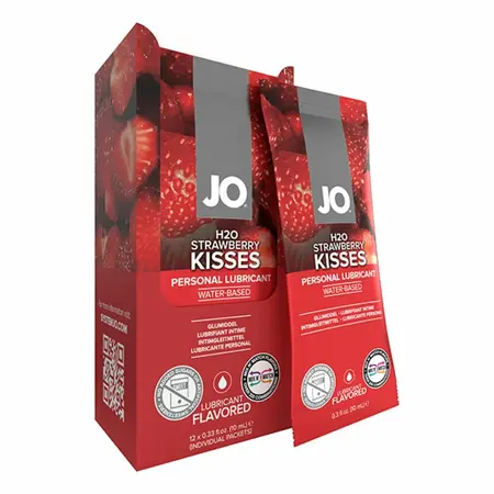 System JO H2O Strawberry Lubricant 12 x 10ml Sachet Pack